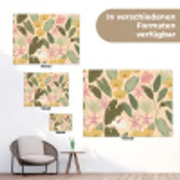 Patroon - Bloemen - Kleurrijk tuinposter los doek klein -Xsfeer9_DE