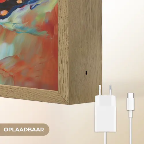 Vlinder - Kleuren - Kunst - Schilderij Light Box met batterij (Wandlamp) middel -USP_websiteoplaadbaarNL