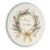 Kerstkrans - Kerst - Goud - Beige Akoestische PET Vilt - Rond klein -3d