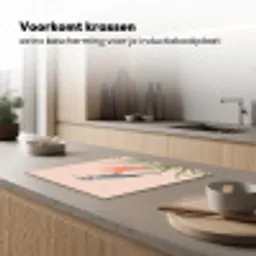 Vogel - Bloem - Natuur - Roze Inductie beschermer vinyl 3mm middel -sfeer1