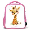 Baby giraffe Kinderrugzak - Roze middel -3d