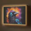 Vogel - Kraai - Graffiti - Zwart - Dieren Light Box met batterij (Wandlamp) middel -z3d_website