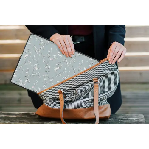 Klassiek - Bloemen - Blauw laptophoes neopreen klein 279 -tas