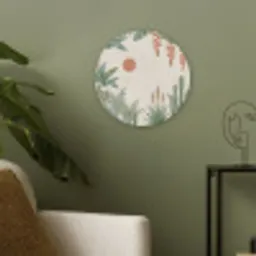 Woestijn - Planten - Groen Akoestische PET Vilt - Rond klein -sfeer2