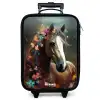 Lichtbruin paard tussen de bloemen Kinderkoffer - Zwart klein -zzz_website3d