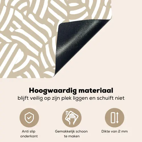 Abstract - Modern - Beige Inductie beschemer met haakjes klein 777 -ky-onderkant-nl
