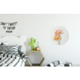 Papavers - Botanisch - Roze Wandcirkel aluminium klein -kinderkamer