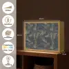Abstract - Lijnen - Blauw - Goud Light Box met batterij (Wandlamp) middel 907 -USP_websiteoverzichtNL