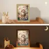 Kat - Bloemen - Vlinders - Roze Light Box met kabel klein -sfeer3_kind