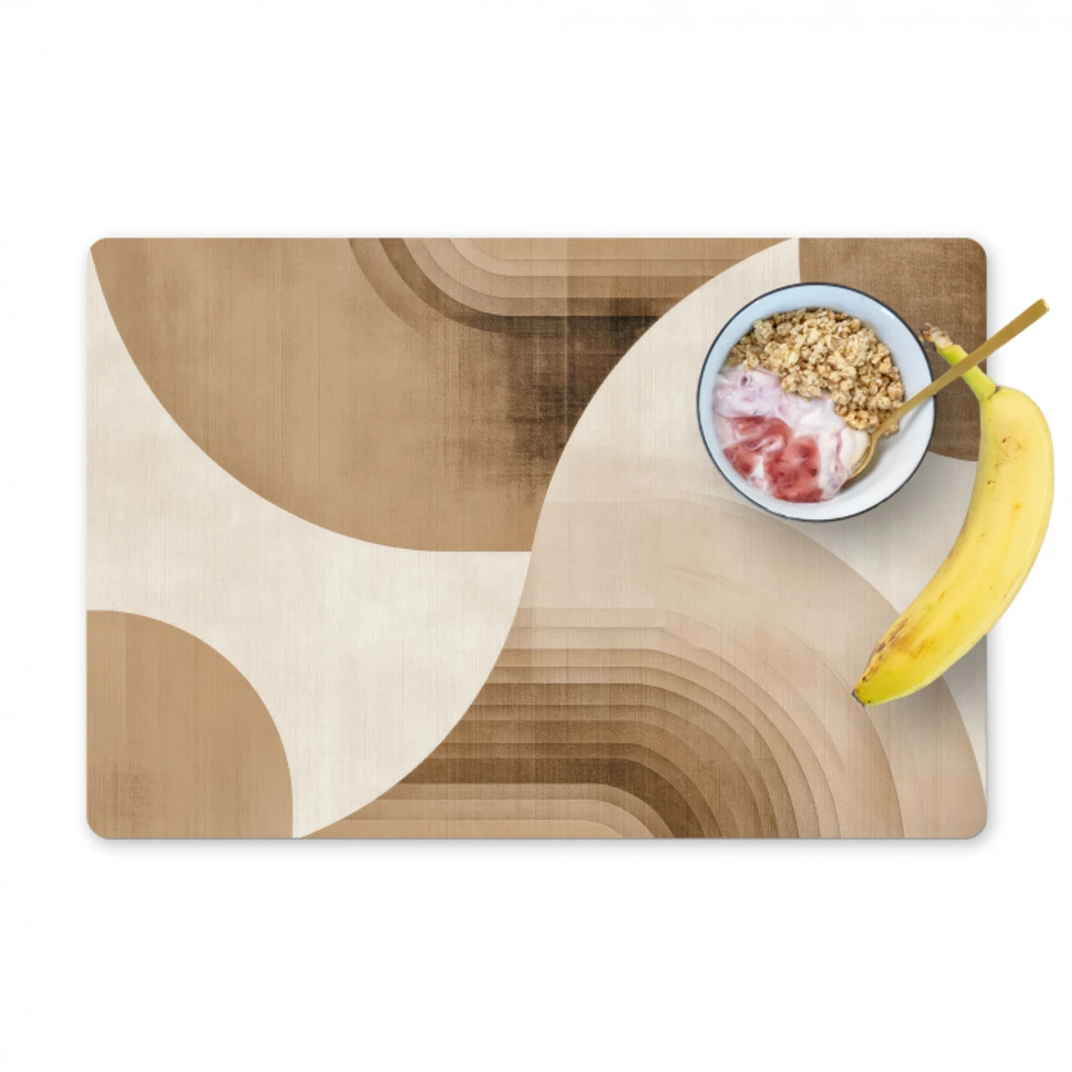 Retro - Geometrische lagen - Aardetinten Placemat vinyl groot -zzzproduct_Kitchenyeah-website
