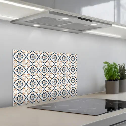 Bladvorm - Patroon - Kleurrijk keuken achterwand spatscherm klein 900 -3d_schuin