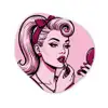 Vintage - Vrouw - Roze Wandcirkel Organisch Aluminium middel -3d