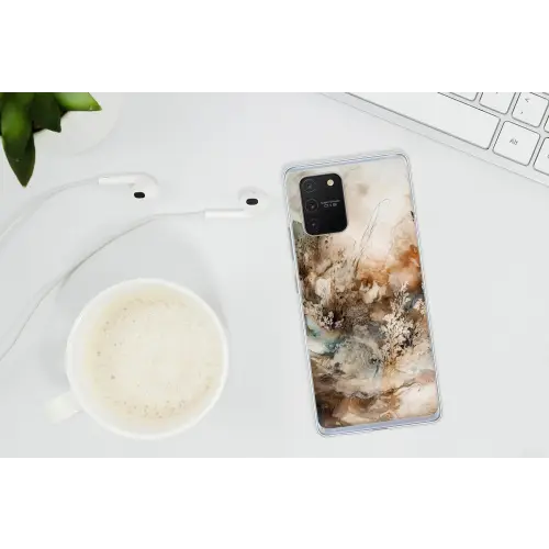 Abstract - Beige - Verf - Kunst - Natuur - Bloemen Telefoonhoesje Samsung Galaxy S10 Lite klein -oordopS10Lite