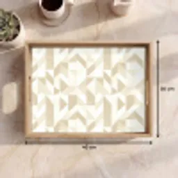 Modern - Abstract - Beige Dienblad Rechthoek middel 911 -USP_Formaat