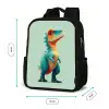 Cartoon - Dino - Oranje - Stekels Rugzak - Zwart middel -productfoto_formaten
