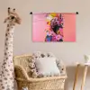 Kleurrijk - Bloemen - Vrouw - Zon Wandkleed katoen klein -wsfeer5_kind