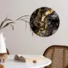 Marmer - Zwart - Goud - Abstract Wandcirkel kunststof plaat 5mm dik klein -sfeer4