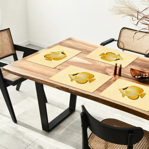 Ovaal - Vis - Geel - Schubben Placemat vinyl groot -zzsfeer4_Kitchenyeah-website