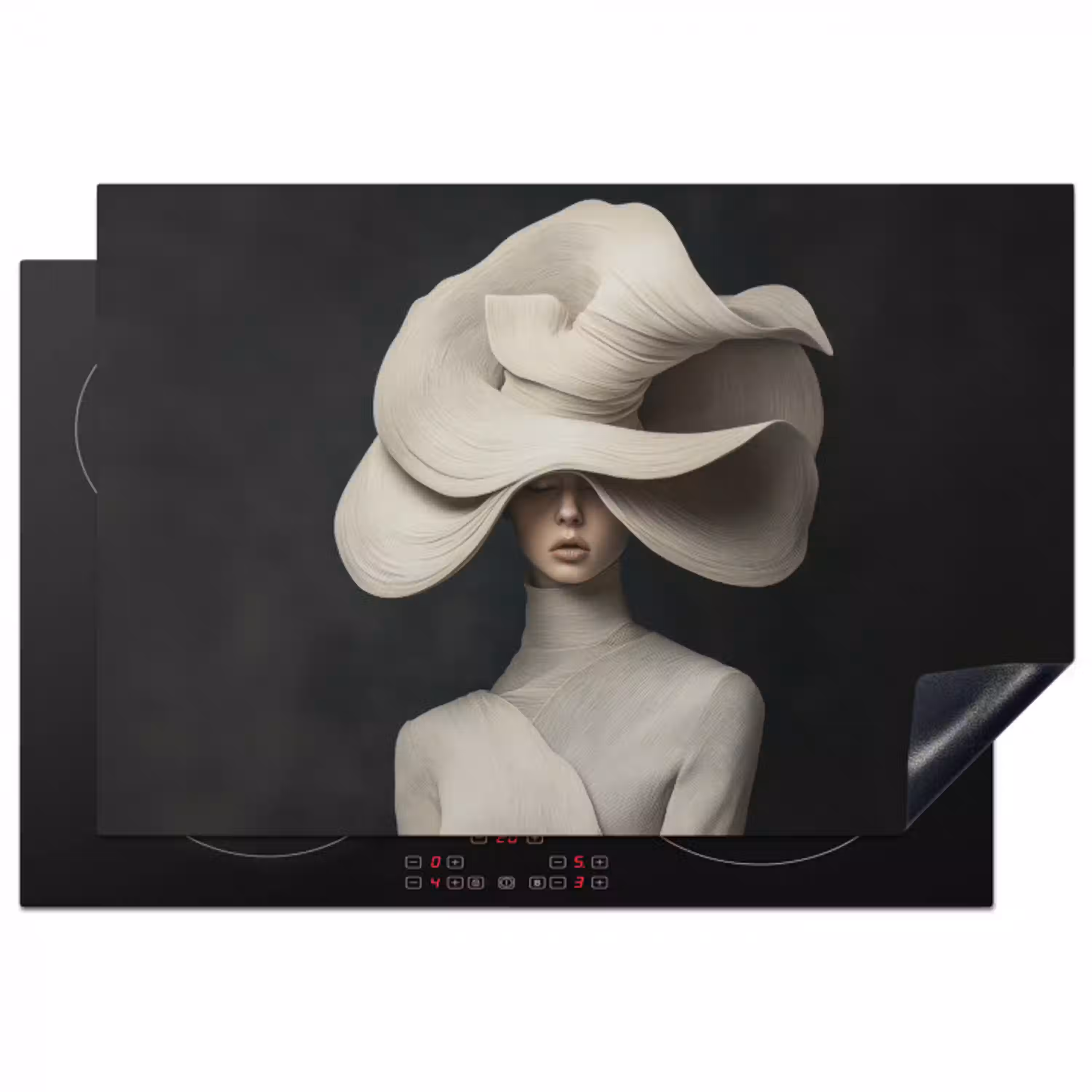 Modern - Vrouw - Hoed Inductie beschermer vinyl 3mm klein -3d