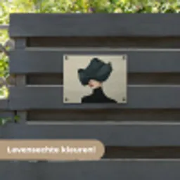 Vrouw - Groen - Hoed tuinposter los doek klein -sfeer3