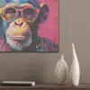 Graffiti - Chimpansee - Aap - Bril - Kleurrijk PET vilt klein -sfeer6_closeup