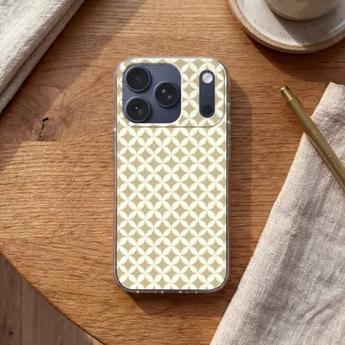 Symmetrisch - Motief - Beige Telefoonhoesje iPhone 17 Pro klein 878 -sfeer1