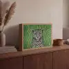 Panter - Zebrapatroon - Groen Light Box met batterij (Wandlamp) middel -sfeer2