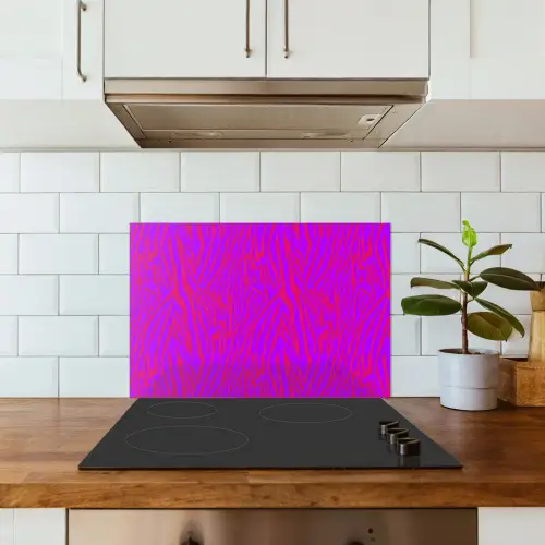 Zebra - Neon - Roze - Paars keuken achterwand spatscherm klein 900 -sfeer2