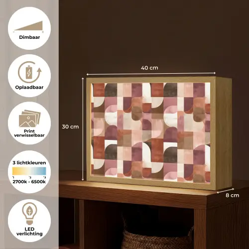 Geometrie - Modern - Retro Light Box met batterij (Wandlamp) middel 907 -USP_websiteoverzichtNL