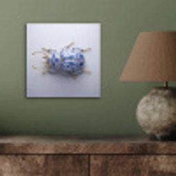 Kever - Delfts  - Blauw - Goud aluminium wit klein -sfeer2