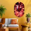 Rood - Wijn - Hartjes Wandcirkel Ovaal Glas middel -sfeer4