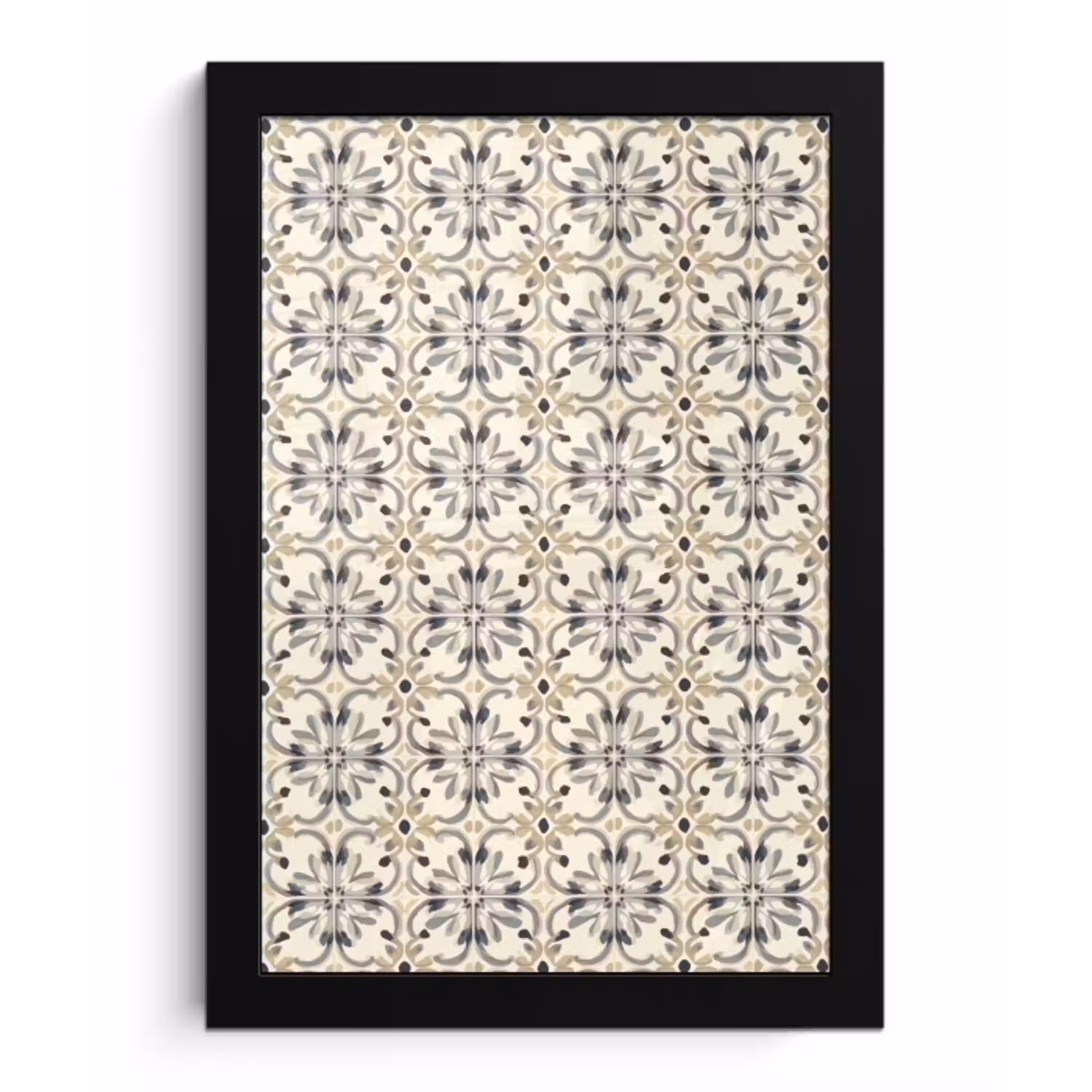 Floraal - Patroon - Kleurrijk fotolijst zwart zonder passe partout klein 224 -3d