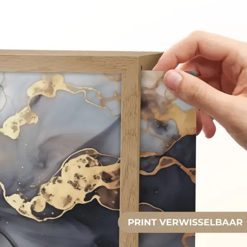 Marmer - Zwart - Goud - Wit Light Box met batterij (Wandlamp) middel -USP_websiteprintNL