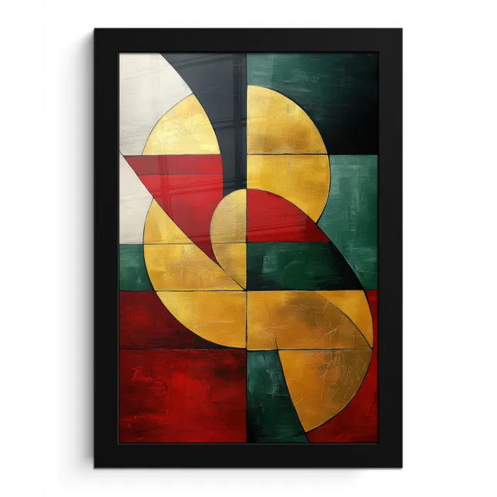 Abstract - Kerst - Goud - Rood - Groen fotolijst zwart zonder passe partout klein -3d