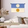 Cirkels - Symmetrisch - Wit - Blauw- Geel Wandkleed katoen klein -sfeer1