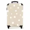 Beige achtergrond met witte stippen NBS - Handbagage koffer - Unisex middel -productfoto_recht