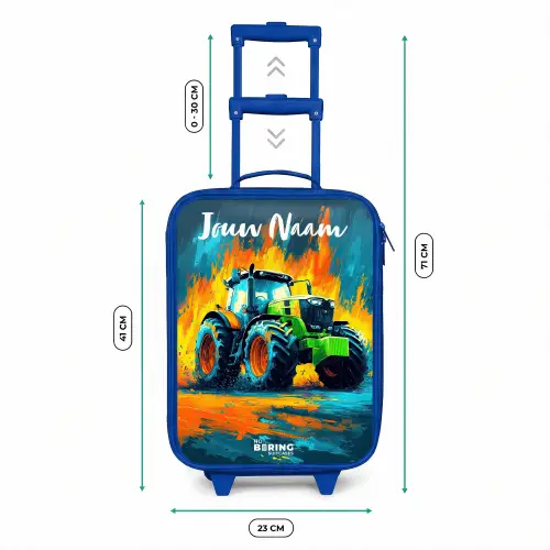 Abstract - Tractor - Groen Kinderkoffer - Blauw klein -productfoto_formaten