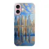 Skyline - Wolkenkrabbers - Water - Blauw Apple iPhone 16 klein -3d