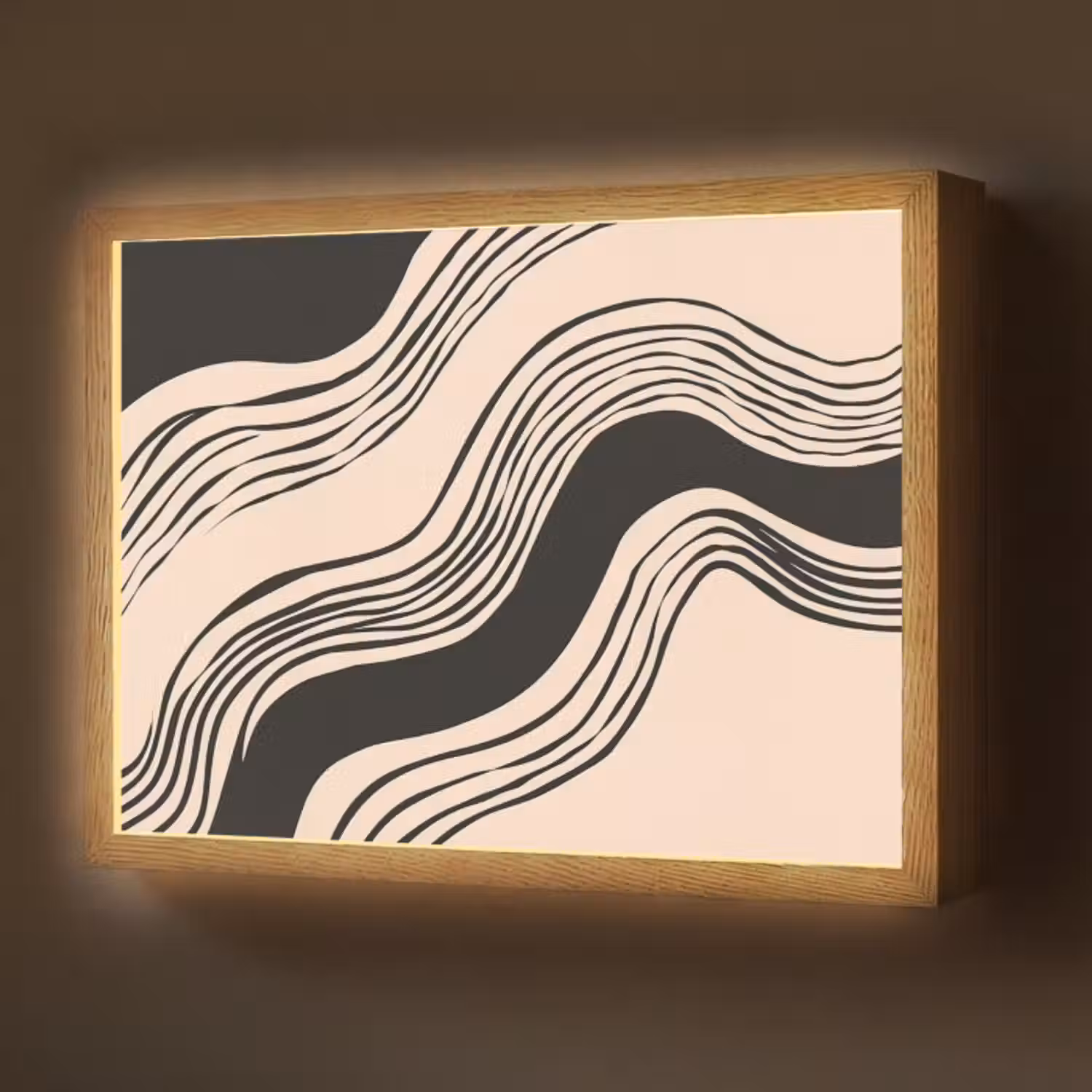 Lightbox - Waves - Black - Sand color