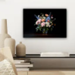 Pastel - Bloemen - Glazen - Vaas canvas 2cm klein -sfeer6