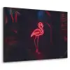 Flamingo - Roze - Neon - Licht Textielframe zwart klein -3d