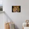 Leeuw - Portret - Zwart - Dieren tuinposter los doek klein -sfeer8