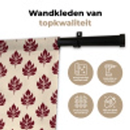 Botanisch - Patroon - Bordeaux Wandkleed katoen klein 269 -sfeer2