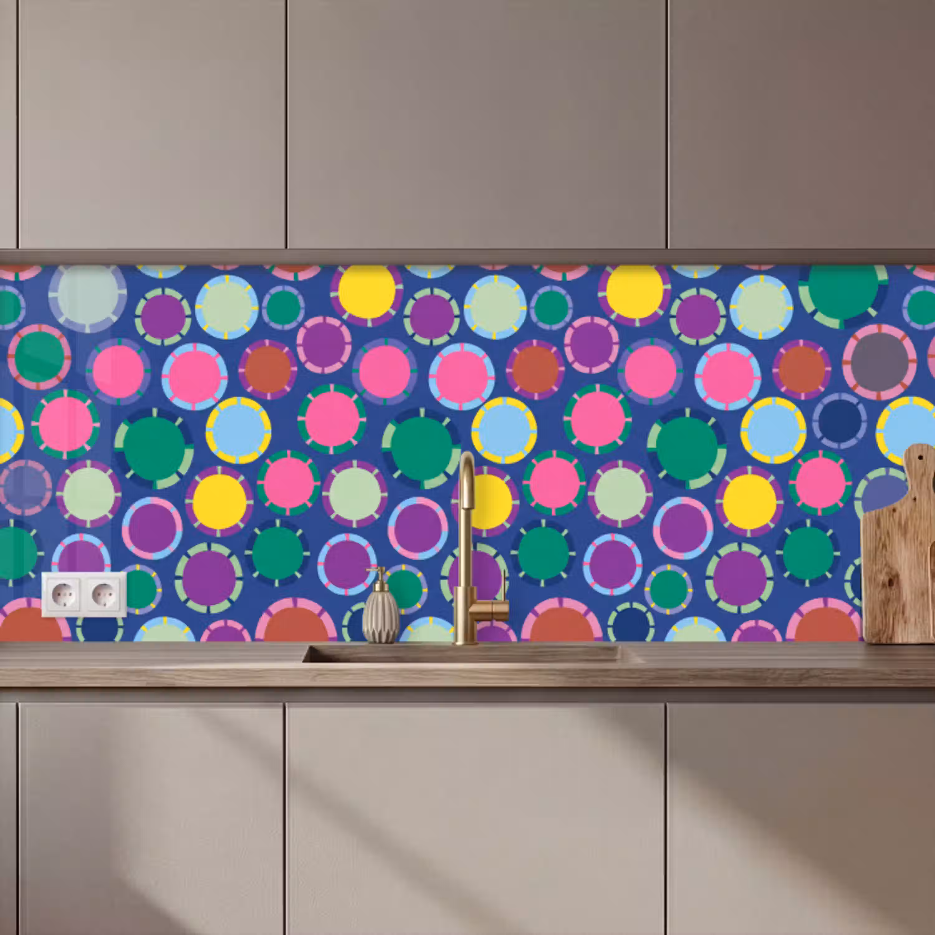 Patroon - Cirkels - Abstract - Kleurrijk keuken achterwand 2 middel zz_3dshopping