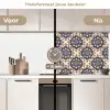 Floraal - Ornament - Blauw keuken achterwand 2 middel 871 -voor-na2_NL