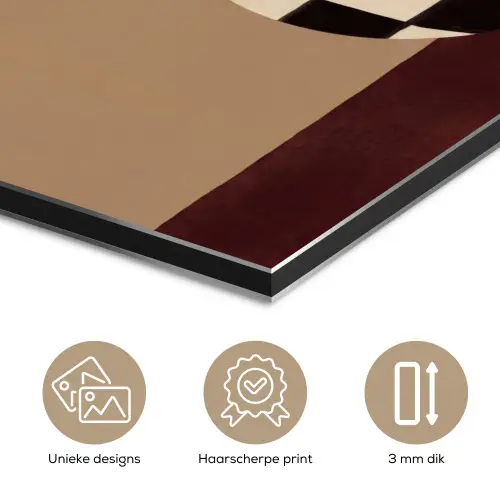 Minimalistisch - Vaas - Bloemen - Bruin aluminium wit klein -closeup_NL