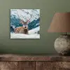 Hert - Landschap - Winter - Natuur - Dieren - Bergen aluminium wit klein -sfeer2