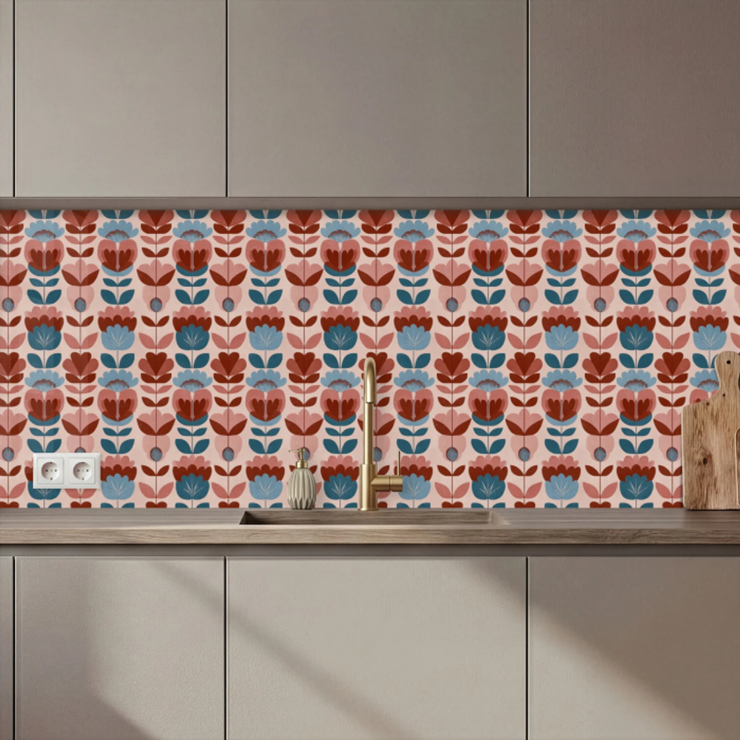 Vintage - Motief - Kleurrijk keuken achterwand 2 middel 871 zz_3dshopping