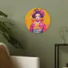 Bloemen - Vrouw - Kimono - Roze Akoestische PET Vilt - Rond klein -sfeer2