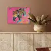Luipaard - Roze - Oranje - Blauw - Verf PET vilt klein -sfeer4